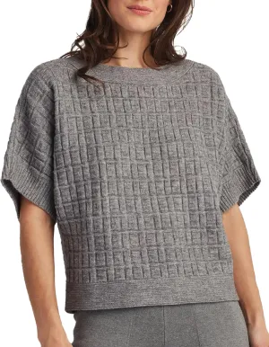 ELLEN TRACY Women's Tunic Top, Emma Crew Neck 3/4 Sleeve Casual Popover Shirt, Ladies Sweater Pullover Blouse