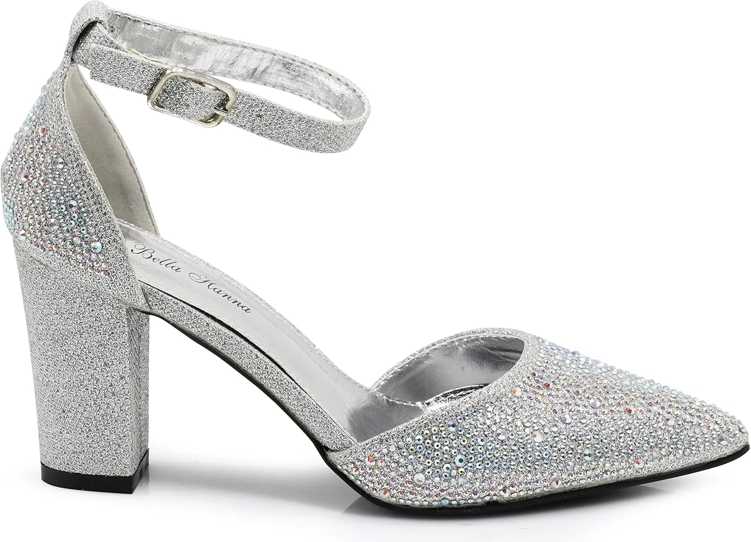 Enzo Romeo Ivka Women's Pointy Toe High Mid Chunky Block Heel Sexy Ankle Strap Sandals Ballerina Dress Pump Ballet Wedding Patent Harlow Pump Shoes