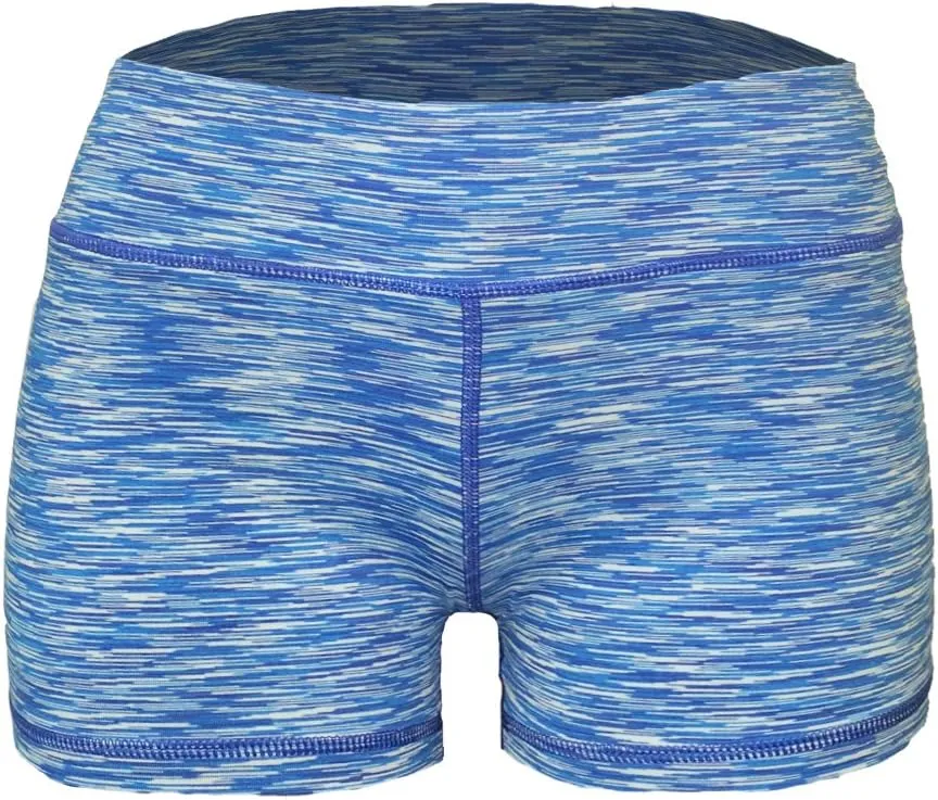 Epic MMA Gear WOD Booty Shorts for Women (X-Small, Light Blue Space Dye)