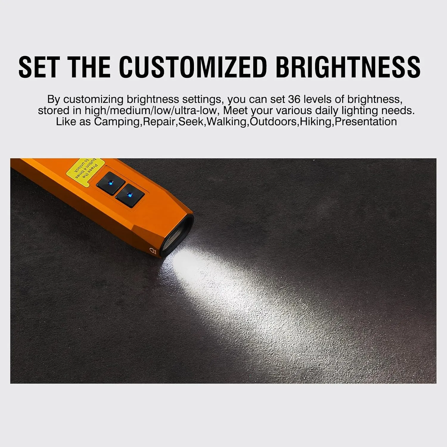 Everyday Carry Flat EDC Flashlight Rechargeable 1000 Lumens with Green Beam, programmable Mode ，USB C,Magnetic Base for Night Duty, Emergency Repair(Orange)