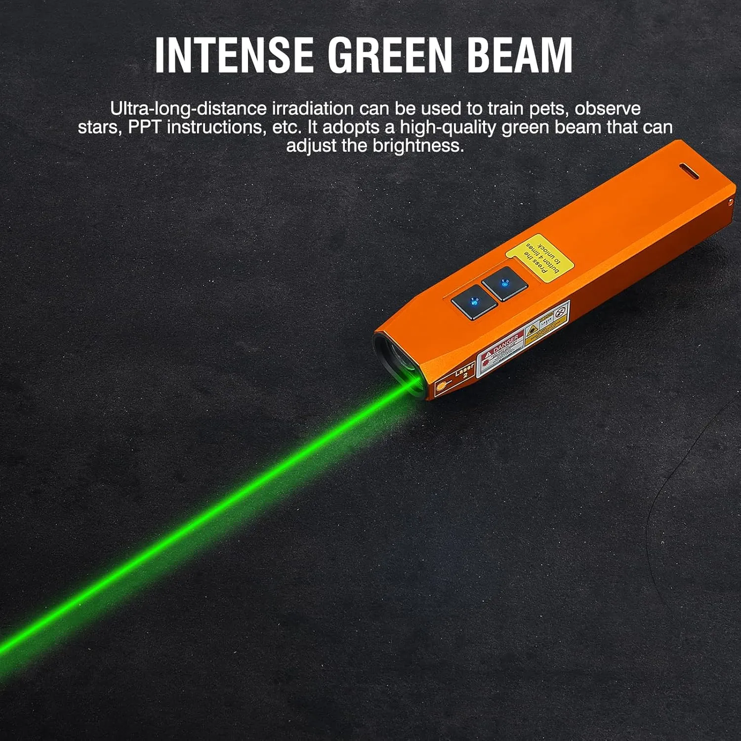 Everyday Carry Flat EDC Flashlight Rechargeable 1000 Lumens with Green Beam, programmable Mode ，USB C,Magnetic Base for Night Duty, Emergency Repair(Orange)