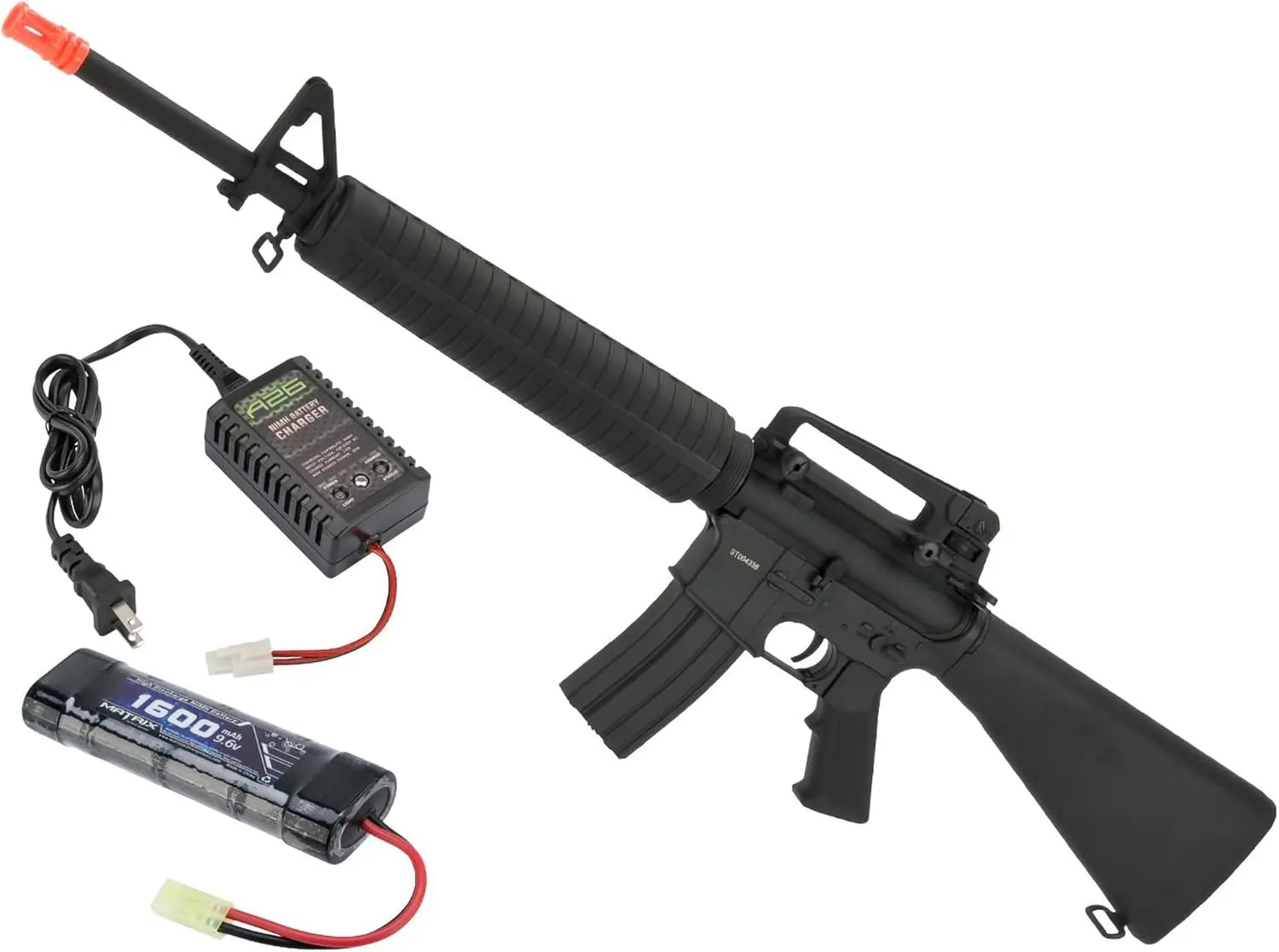 Evike Airsoft - CYMA Sport M16A3 AEG Airsoft Rifle (Package: Add 9.6v NiMH Battery   Charger)