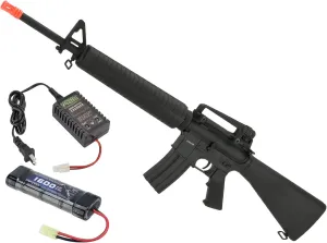 Evike Airsoft - CYMA Sport M16A3 AEG Airsoft Rifle (Package: Add 9.6v NiMH Battery   Charger)