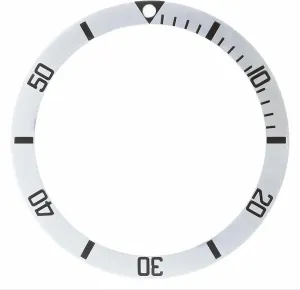 Ewatchparts Bezel Insert Aluminum Compatible With Tag Heuer 1000 Watch Automatic Silver Flat