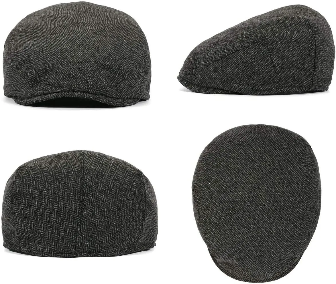 FALETO Men's Flat Ivy Gatsby Newsboy Hat Winter Spring Autumn Driving Cabbie Hunting Cap