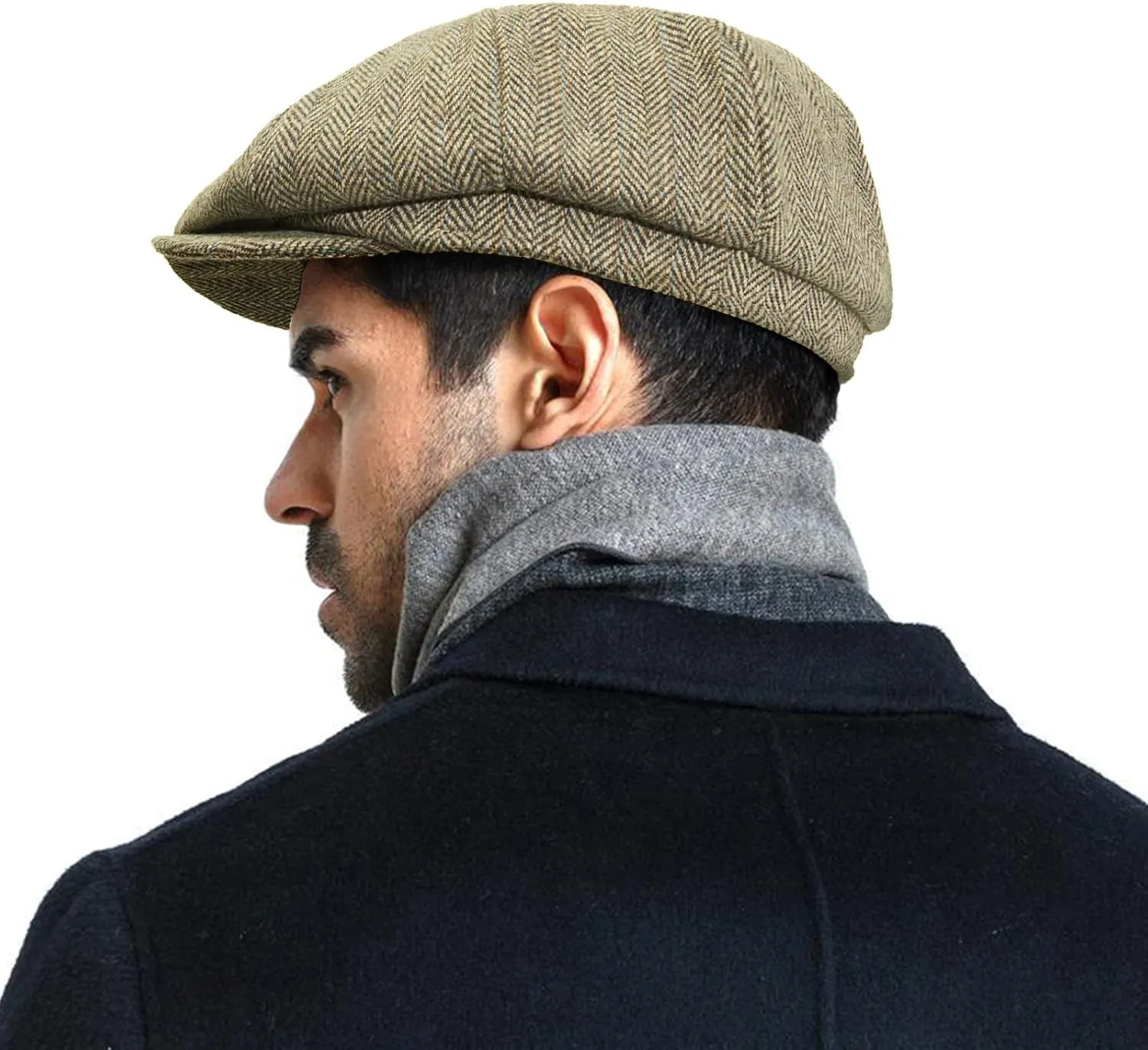 Fashion Men’s Classic Newsboy Gatsby Hat Blend Wool Vintage Flat Ivy Cabbie Cap Boyfriend Gifts(Medium/Large/X-Large)