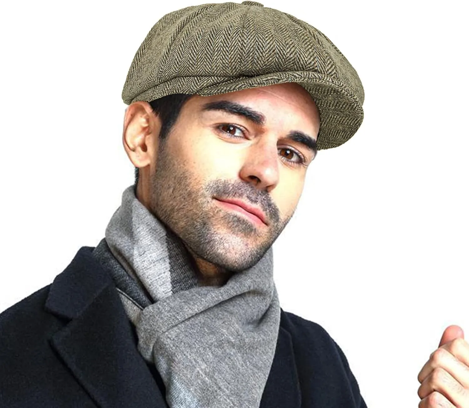 Fashion Men’s Classic Newsboy Gatsby Hat Blend Wool Vintage Flat Ivy Cabbie Cap Boyfriend Gifts(Medium/Large/X-Large)