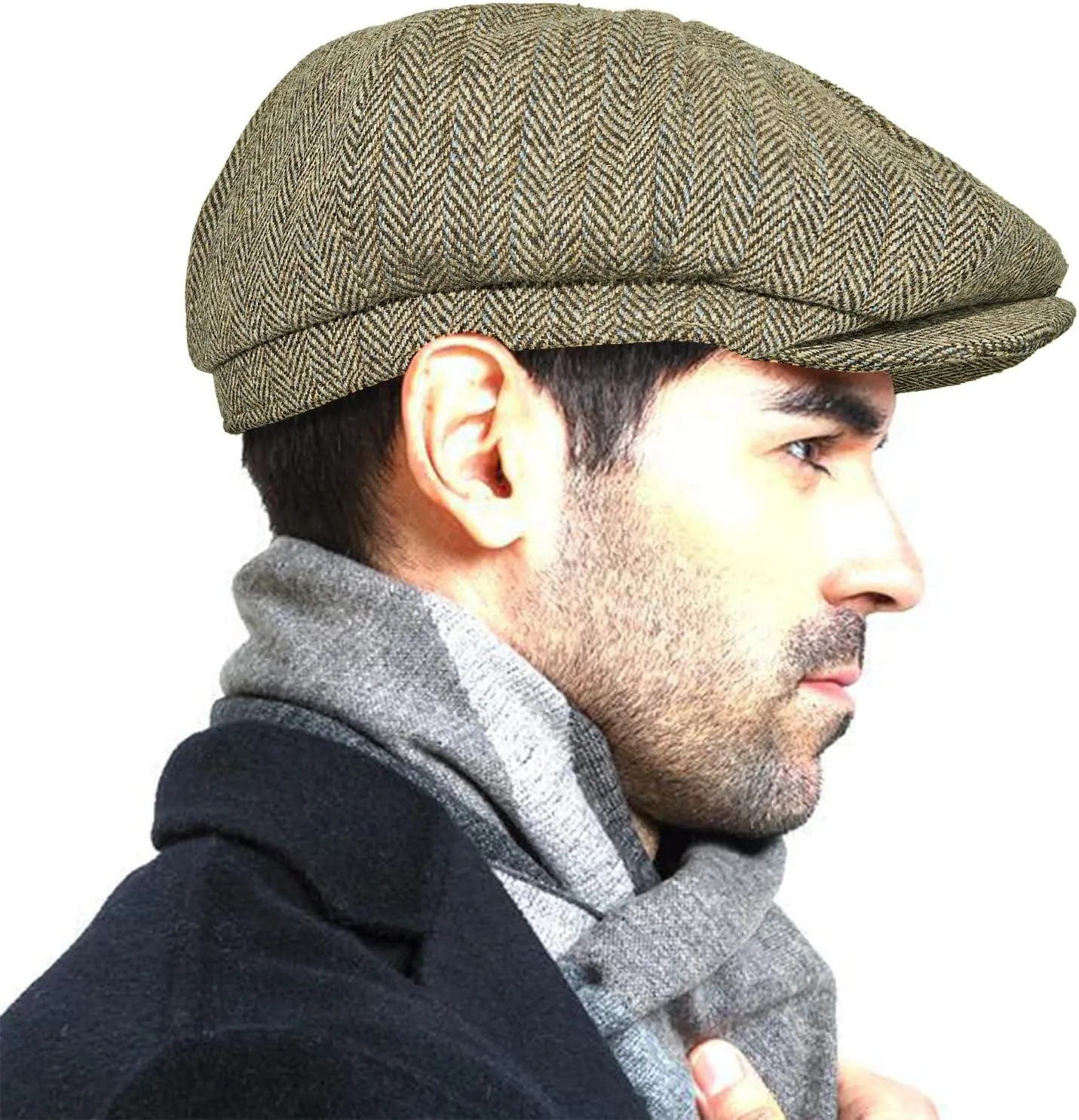 Fashion Men’s Classic Newsboy Gatsby Hat Blend Wool Vintage Flat Ivy Cabbie Cap Boyfriend Gifts(Medium/Large/X-Large)