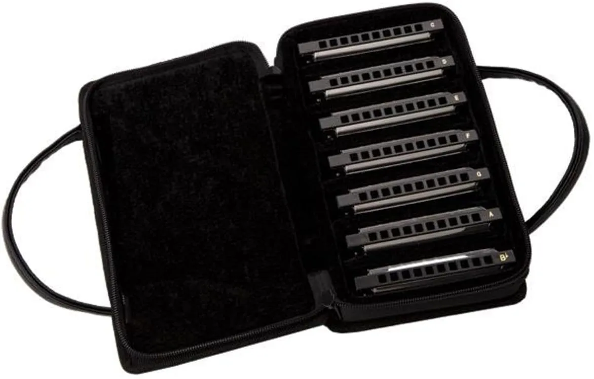 Fender Blues Deluxe Harmonica, Pack of 7 with case (Keys C, G, A, D, F, E, B Flat)