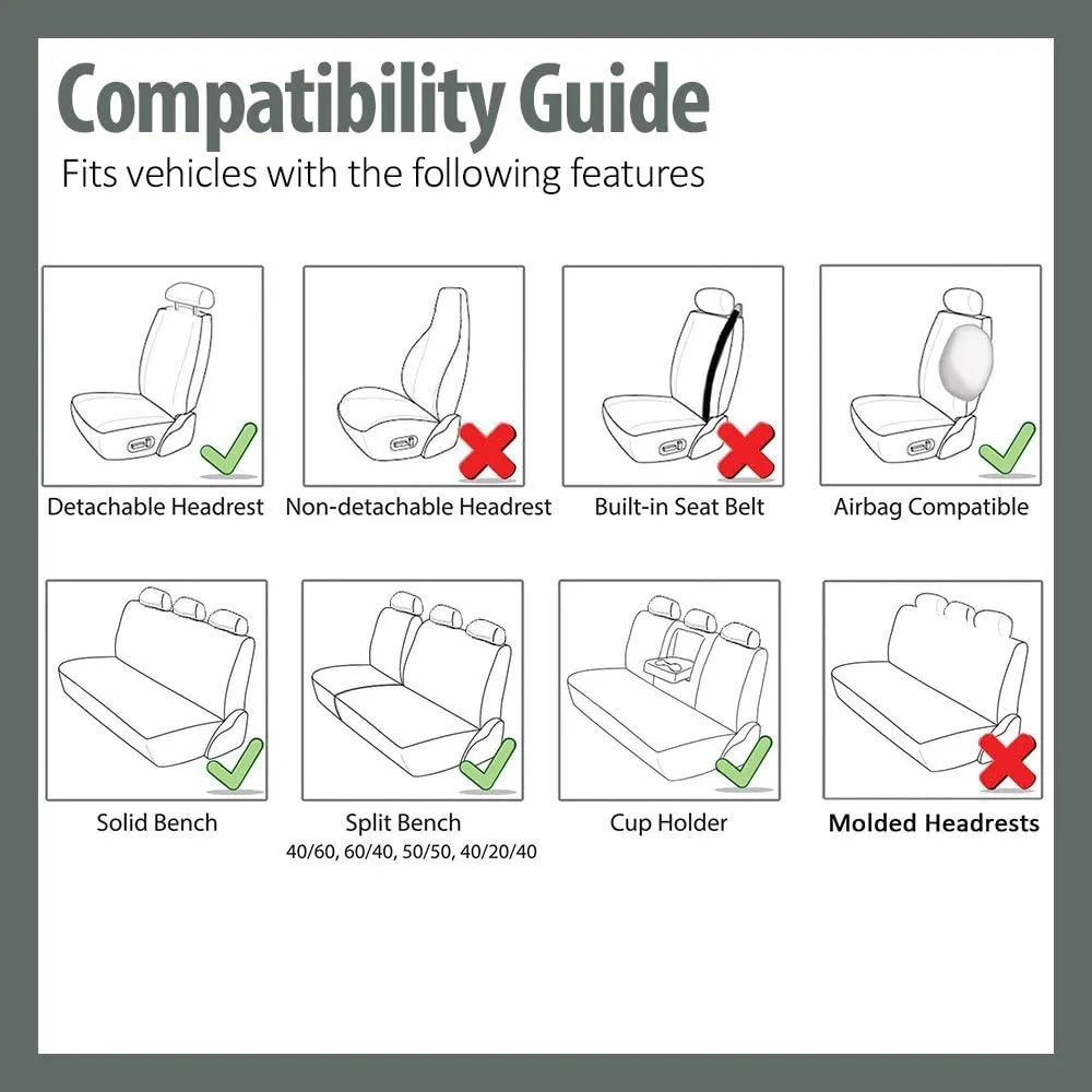 FH Group Car Seat Cover Light Breezy Burgundy Seat Cover Flat Cloth Full Set Automotive Seat Covers, Airbag Compatible & Split Rear Universal Fit Interior Accessories for Cars Trucks and SUV