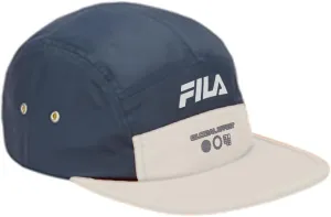 Fila Heritage Colorblock 5-Panel Low Profile Camper Adjustable Strapback Hat (US, Alpha, One Size, Navy/Light Gray)