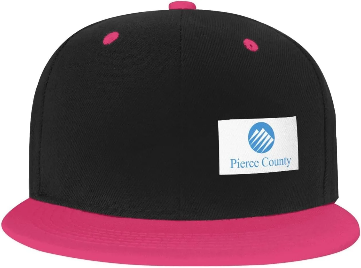 Flag of Pierce County, Washington Snapback Hats for Men Women Hat Baseball Cap Flat Bill Visor White Hat