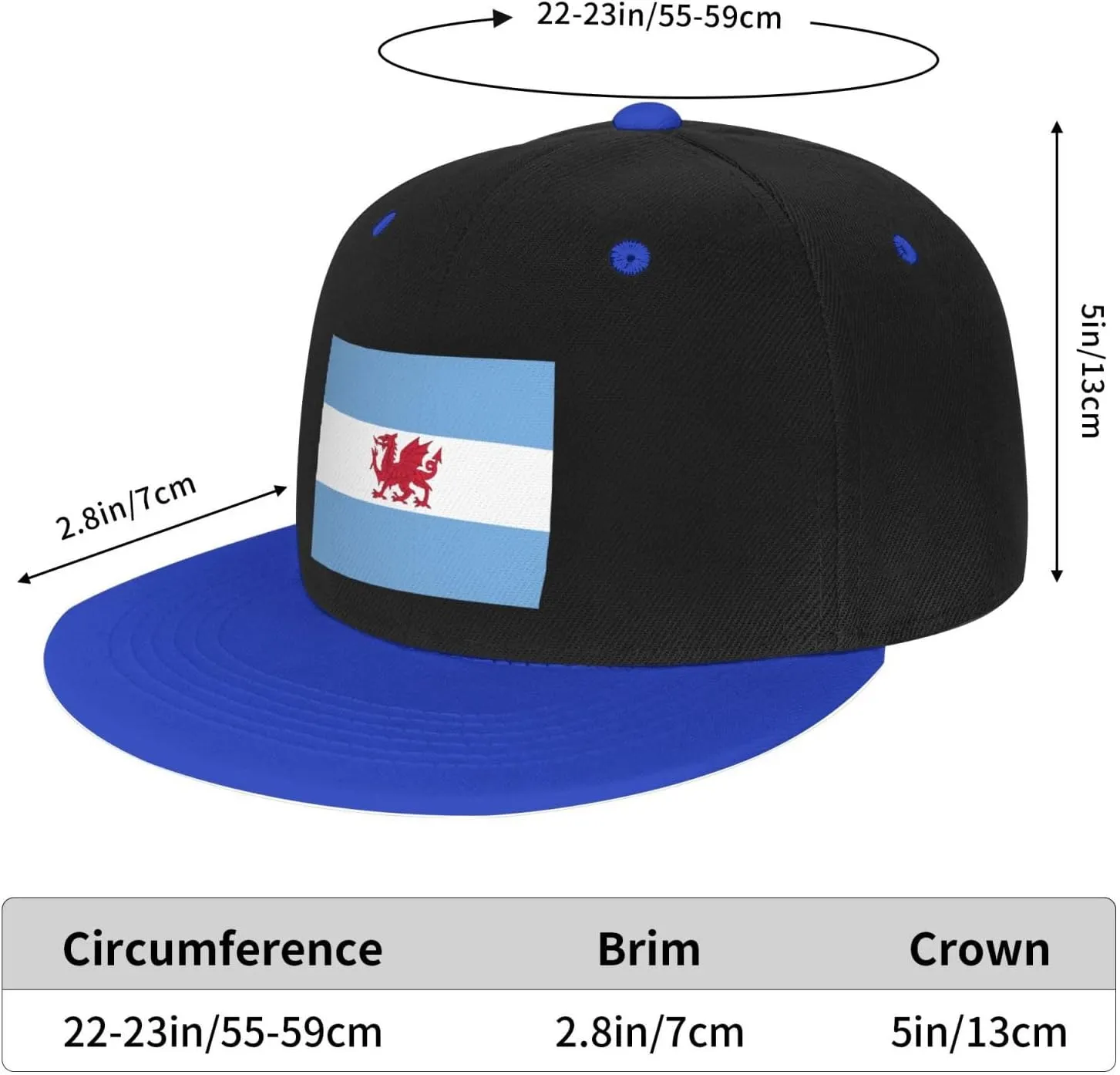 Flag of The Welsh Colony in Patagonia Baseball Cap for Men Women Snapback Hat Adjustable Flat Bill Hats