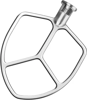 Flat Beater Compatible with KitchenAid 5-6 Quart Bowl-Lift Stand Mixer, airkitrep Polished Stainless Steel Paddle Attachment Replacement for Kitchen Aid Stand Mixers