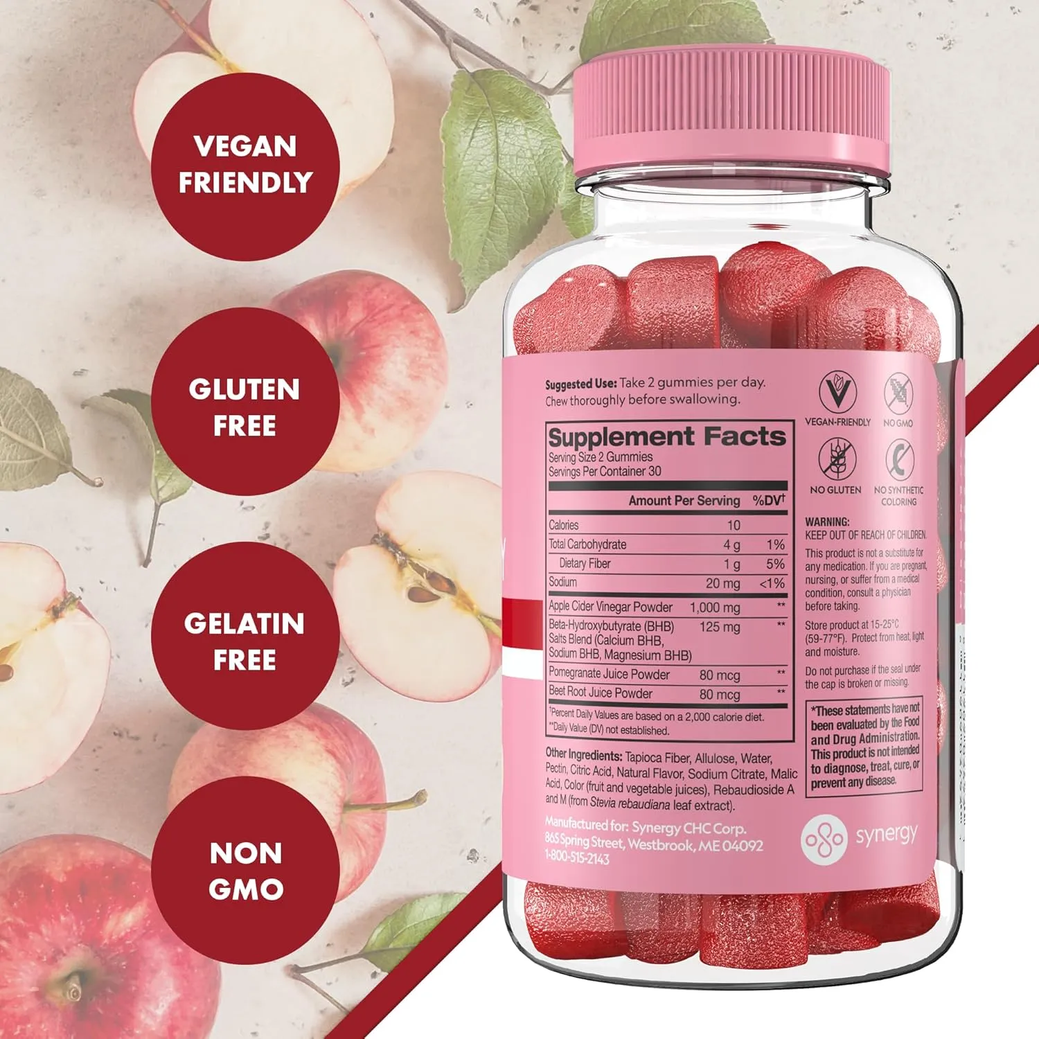 Flat Tummy Keto ACV Gummies, 60 Count – Specialized Formula, Post GLP-1 Keto Supplement, Vegan-Friendly, Non-GMO - Apple Cider Vinegar Gummies, BHB Salts, Beet and Pomegranate Superfood Powders