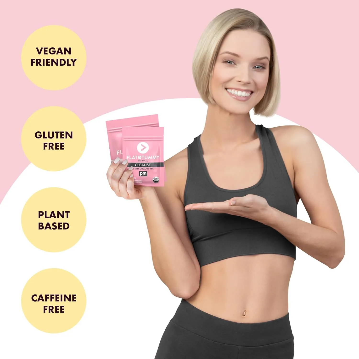 Flat Tummy Tea – 2-step, 4 Week Program – Detox Tea to Boost Energy & Reduce Bloating* - All Natural Detox Cleanse w/ Green Tea, Lemon Balm, Dandelion, Fennel, & More - Digestion support