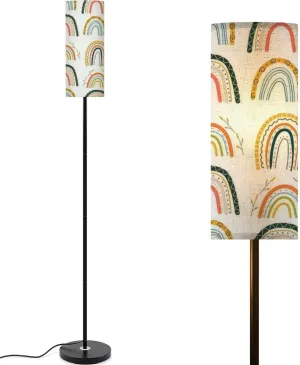 Floor Lamp for Living Room Boho Style Seamless Repeat Rainbow Flat Pattern Light Stand Lamp with Remote Control Dimmable LED Tall Lamps for Bedrooms Reading Western Home Decor