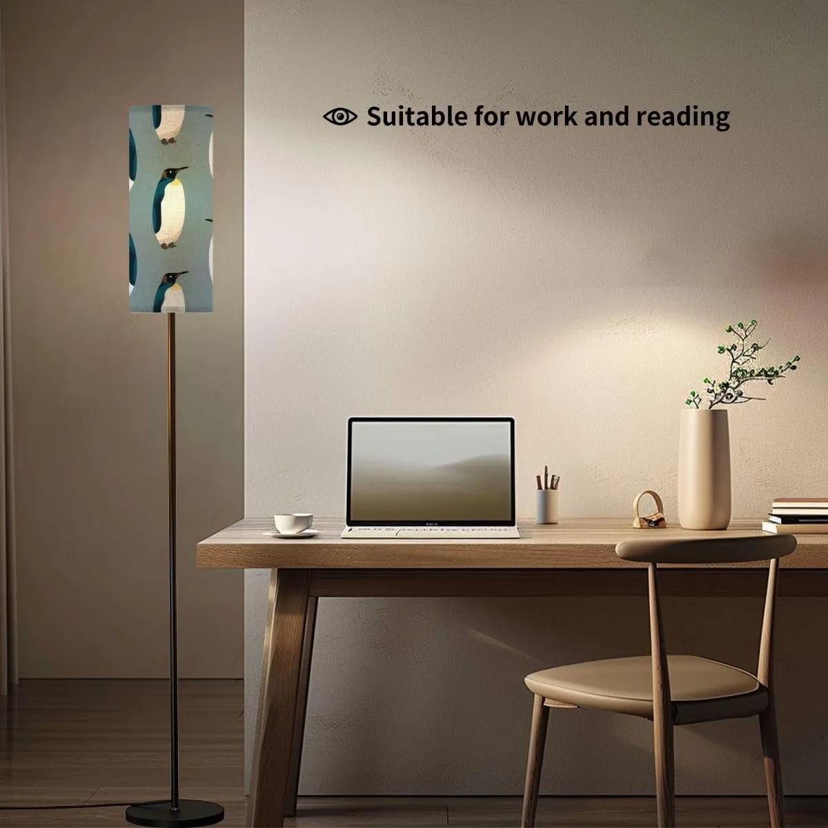 Floor Lamp for Living Room Seamless Pattern Cartoon Graphics Cute Bird Flat Style Light Stand Lamp with Remote Control Dimmable LED Tall Lamps for Bedrooms Reading Western Home Decor