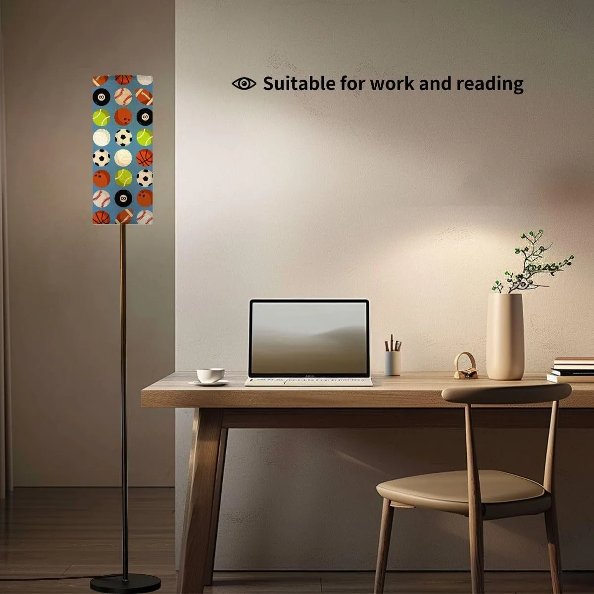 Floor Lamp for Living Room Sports patern selection different balls flat desin set collection Light Stand Lamp with Remote Control Dimmable LED Tall Lamps for Bedrooms Reading Western Home Decor