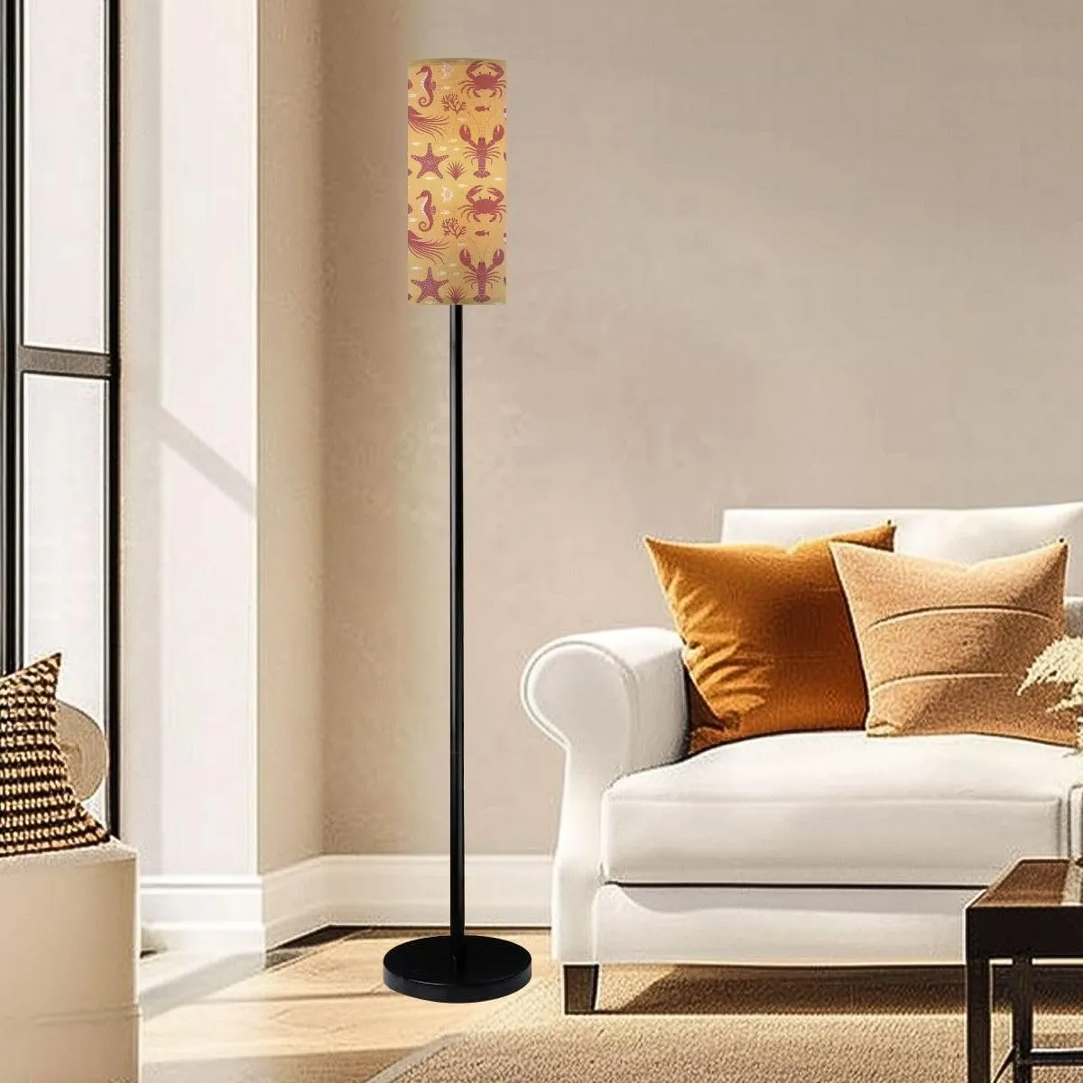 Floor Lamp for Living Room This is Flat Art Seamless Pattern Light Stand Lamp with Remote Control Dimmable LED Tall Lamps for Bedrooms Reading Western Home Decor