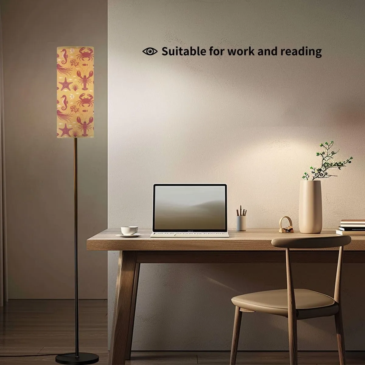 Floor Lamp for Living Room This is Flat Art Seamless Pattern Light Stand Lamp with Remote Control Dimmable LED Tall Lamps for Bedrooms Reading Western Home Decor
