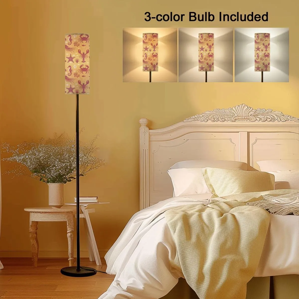 Floor Lamp for Living Room This is Flat Art Seamless Pattern Light Stand Lamp with Remote Control Dimmable LED Tall Lamps for Bedrooms Reading Western Home Decor