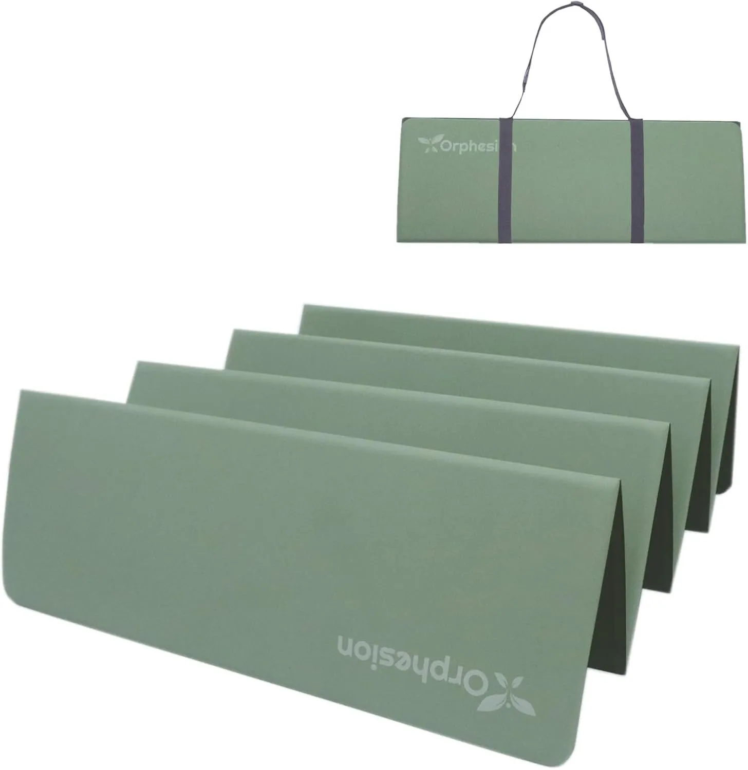 Foldable Yoga Mat Lightweight Packable Travel Mat Non slip Folding Exercise Mat Easy to Store Pilates Workout Mat 0.24"(6mm) with Carrying Strap