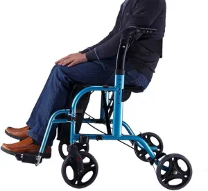 Folding Rollator 4 Wheel Rolling Walker with Seat and Bag - Seniors Folding Rollator Walker - Walker Shopping Cart - Mobility Aid for Adult,Senior,Elderly Walking Aids