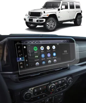 For 2025 Jeep Wrangler Matte Anti-Glare Screen Protector -2024 2025 Gladiator & Wrangler (Sport S/Willys/Sahara/High Altitude/Rubicon 392/Rubicon X) Accessories Wrangler JL/4xe 12.3" 9H Tempered Glass Anti-Scratch