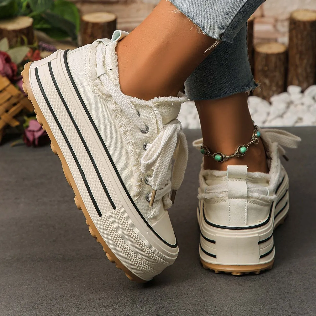 Fringed Platform Sneaker