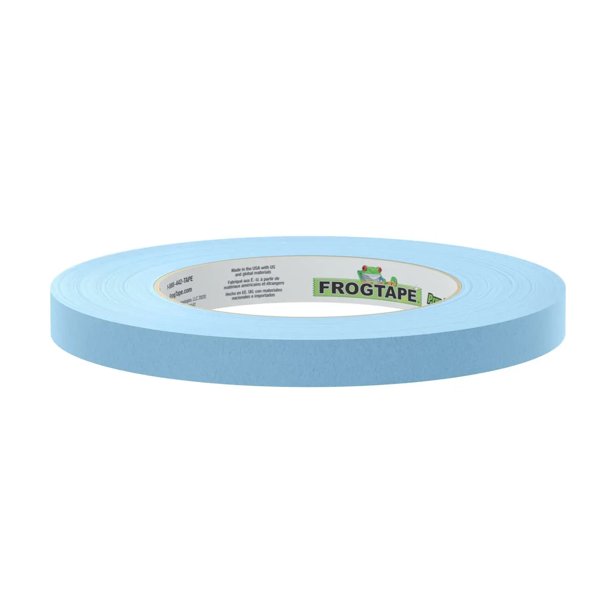 FrogTape 250 Light Blue Moderate Temperature Performance Grade Masking Tape, Medium-High Adhesion, 12mm x 55m, 12 Rolls per Pack