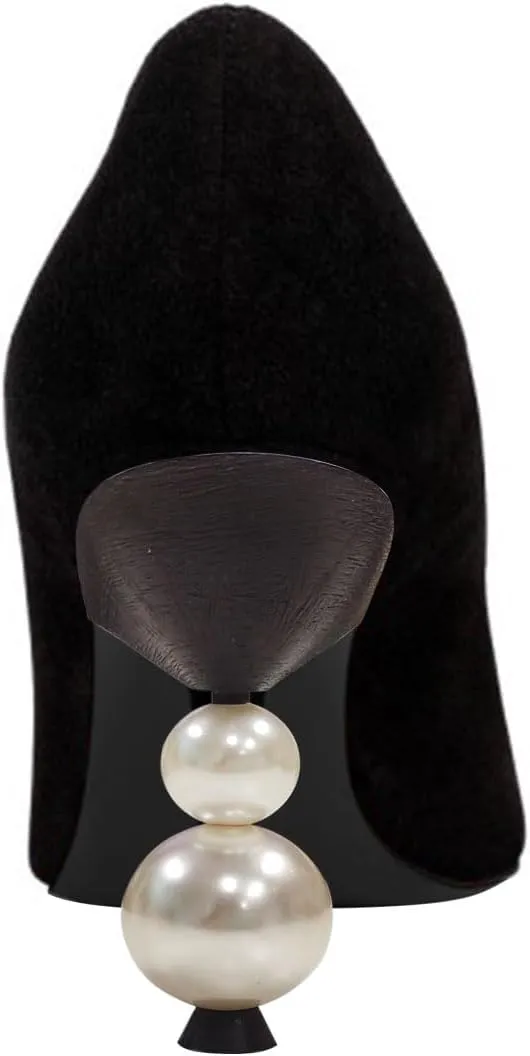 FSJ Women Classic Pearls Heel Pumps Pointed Toe Slip On High Heel 9cm Glossy Leather Ladies Office Party Pump Shoes Size 4-16 US