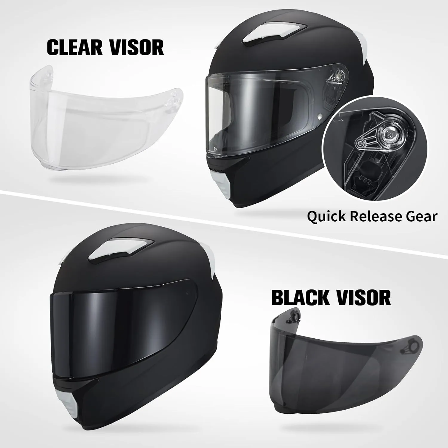 Full Face Motorcycle Helmet WS-607 DOT Approved Motorbike Racing Street Bike Helmets for Adults with Visor