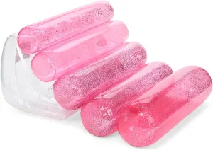 FUNBOY Clear Pink Glitter Leisure Water Chair Tube Pool Float Large Perfect for Summer Pool Parties