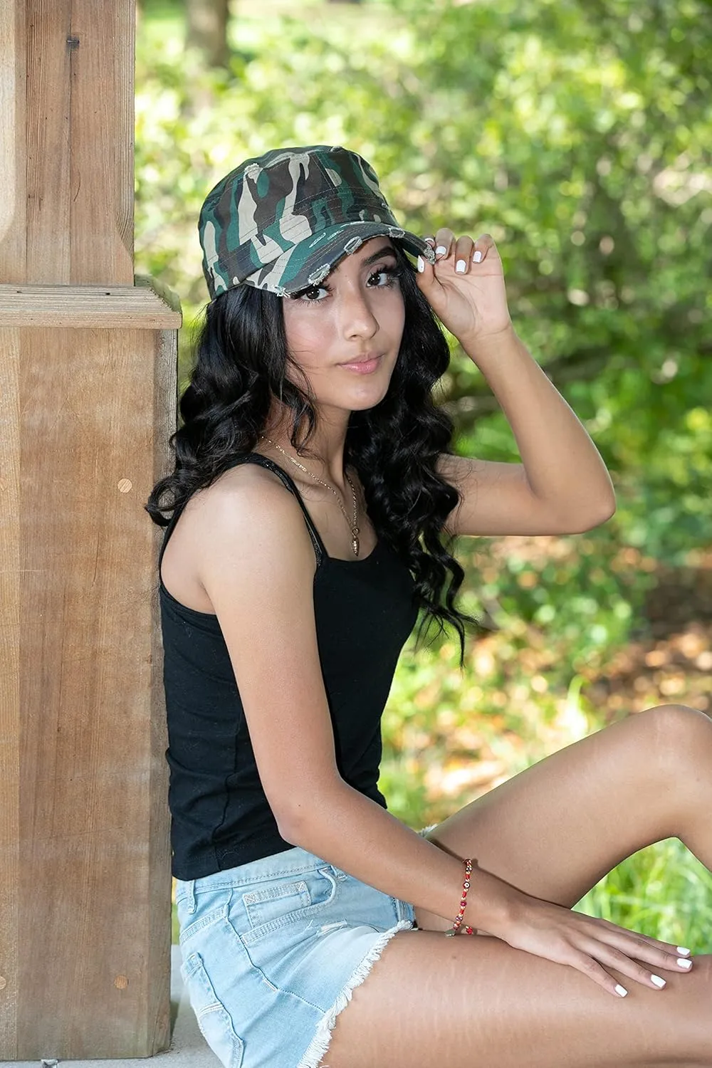 Funky Junque Vintage Military Style Cadet Hat