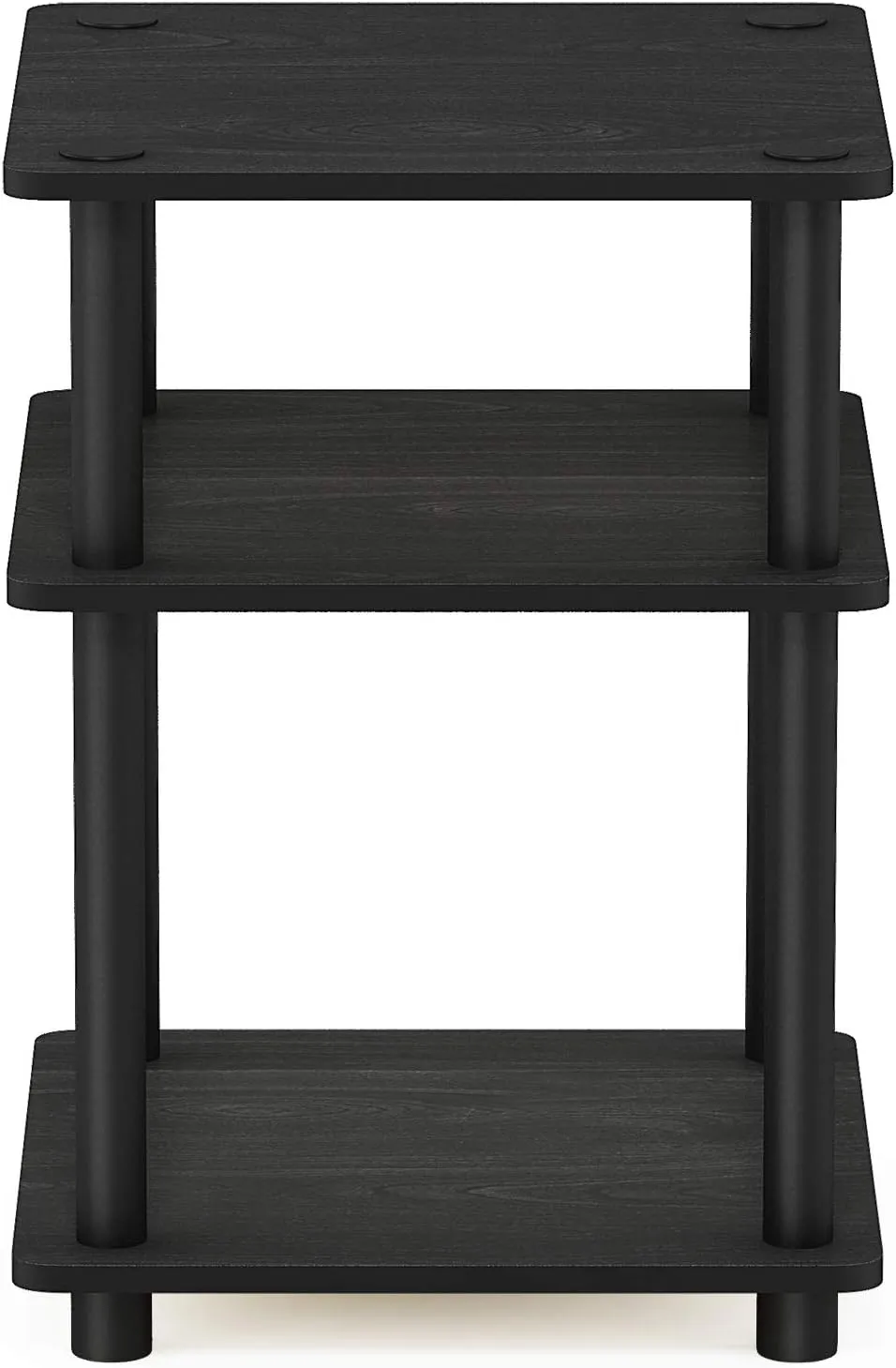 Furinno Turn-N-Tube Easy Assembly Multipurpose End Table / Side Table / Sofa Table / Nightstand, Round Tubes, Blackwood
