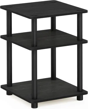 Furinno Turn-N-Tube Easy Assembly Multipurpose End Table / Side Table / Sofa Table / Nightstand, Round Tubes, Blackwood