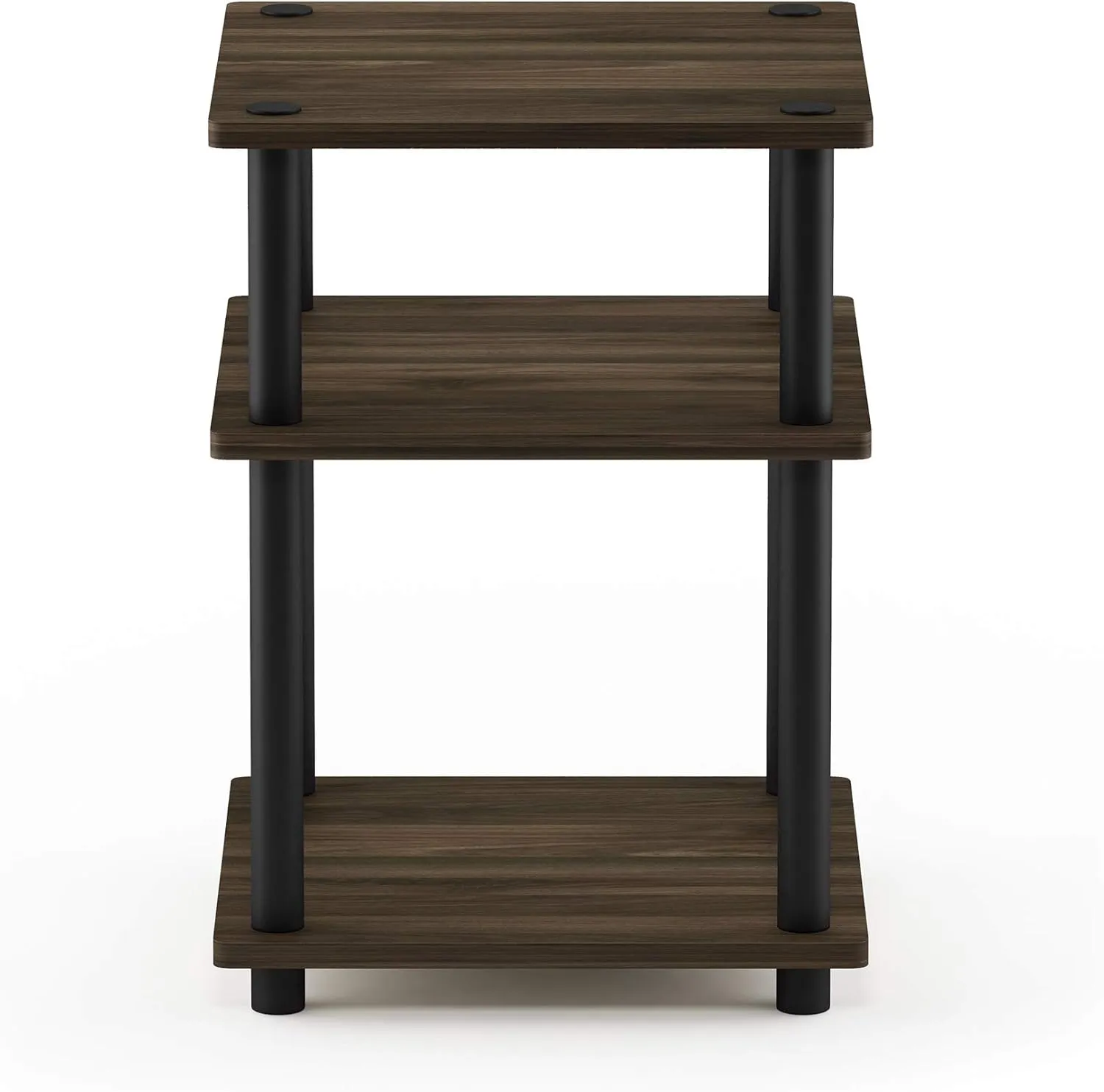 Furinno Turn-N-Tube Easy Assembly Multipurpose End Table / Side Table / Sofa Table / Nightstand, Round Tubes, Columbia Walnut