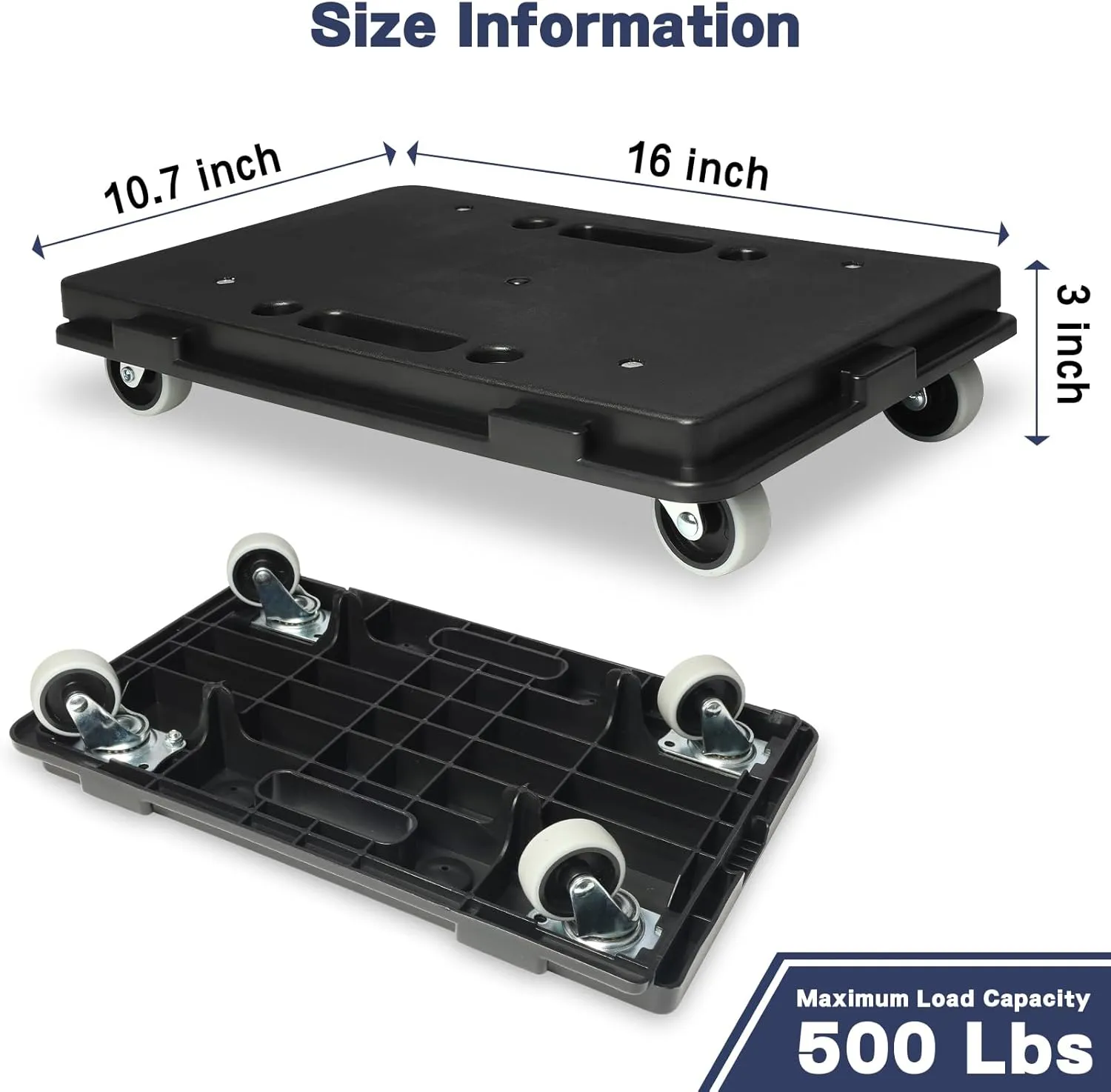 Furniture Dolly, 2 PCS Portable Moving Dolly with 4 Ropes, Small Flat Dolly Connectable, Furniture Movers with Wheels Luggage Cart Dolly for Travel, Shopping, Heavy Furniture Appliance