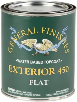 General Finishes Exterior 450 Water Based Topcoat, 1 Quart, Flat