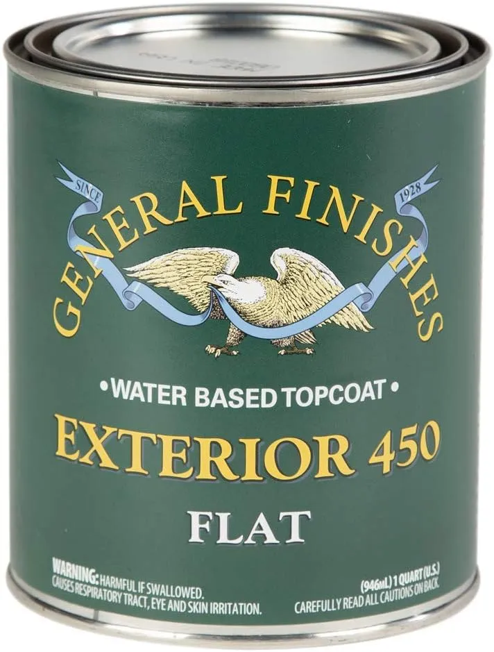 General Finishes Exterior 450 Water Based Topcoat, 1 Quart, Flat