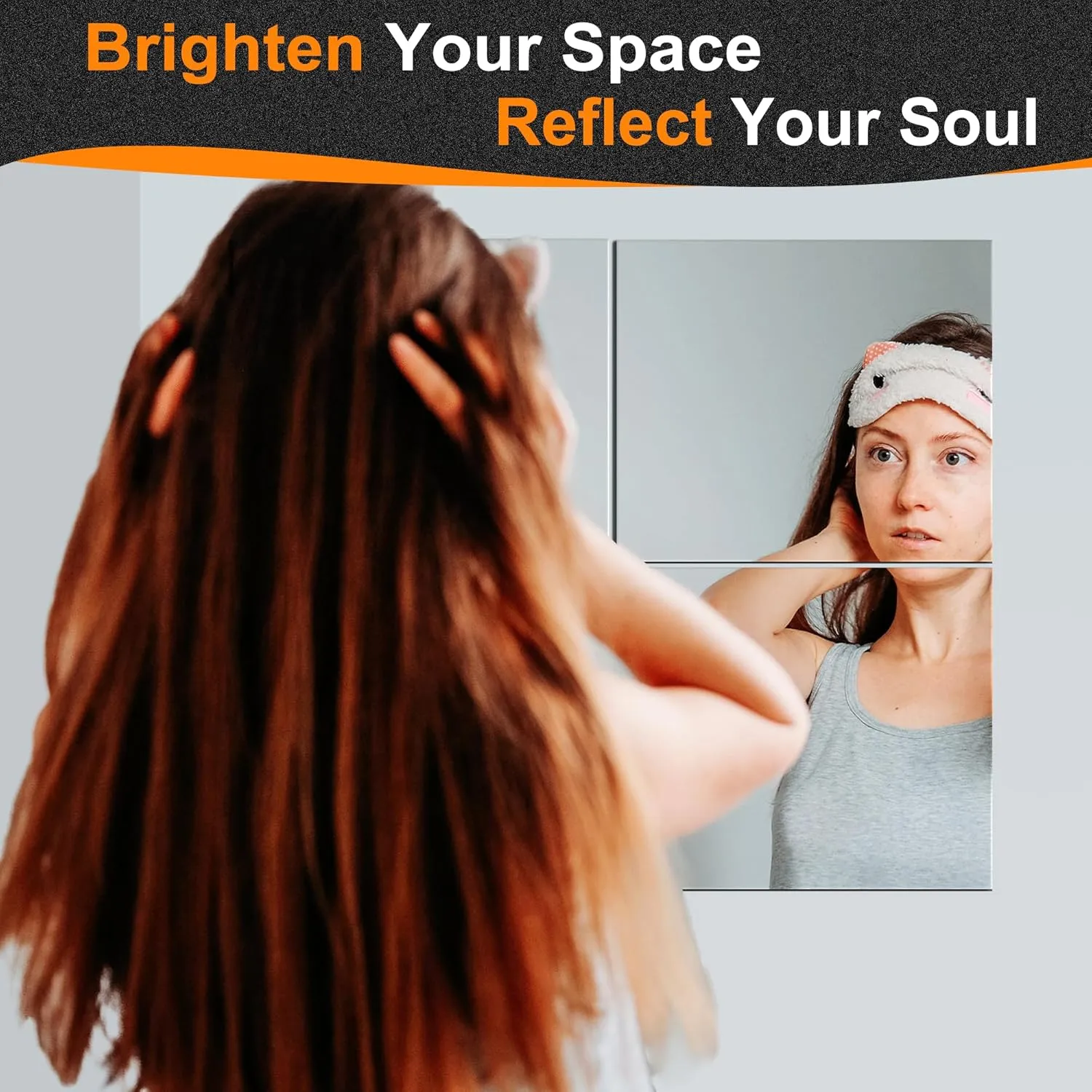 Glass Full Length Wall Mirror Tiles, 14'' x 12'' x 4PCS, Full Body Mirror for Bedroom, Full Length Mirror Wall Mounted for Home Gym, Door (14'' x12''-4PCS)