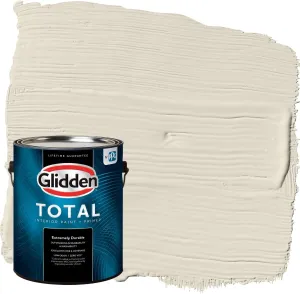 Glidden Total Interior Wall Paint & Primer All-in-One, Antique White/White, Flat, 1 Gallon