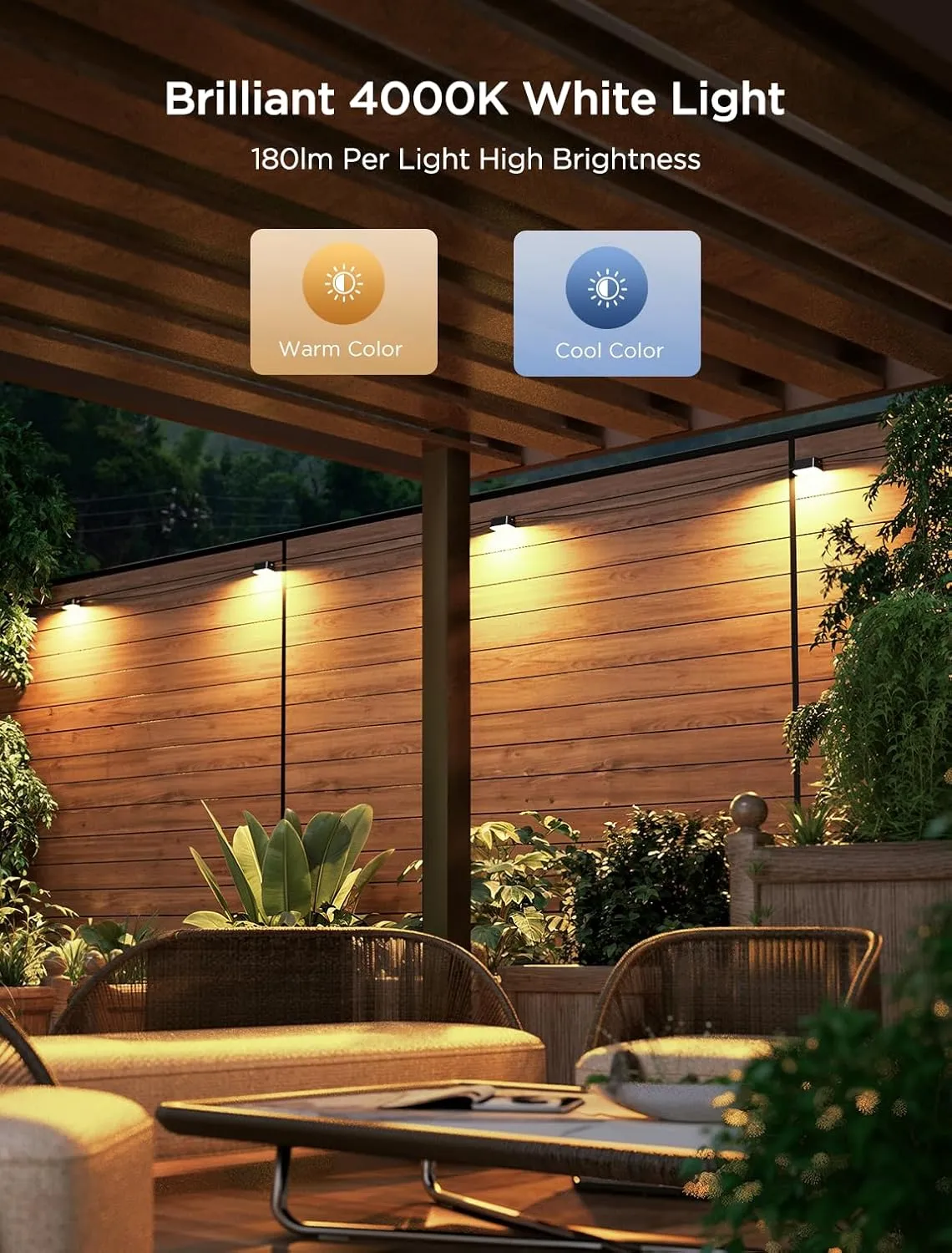 Govee Outdoor Deck Lights, RGBIC Outdoor Lights with 4000K White Light, IP65 Smart Fence Lights with App Control, Voice Control, LED Path Light for Outdoor Decor,Wired 6 Packs (32.8ft)