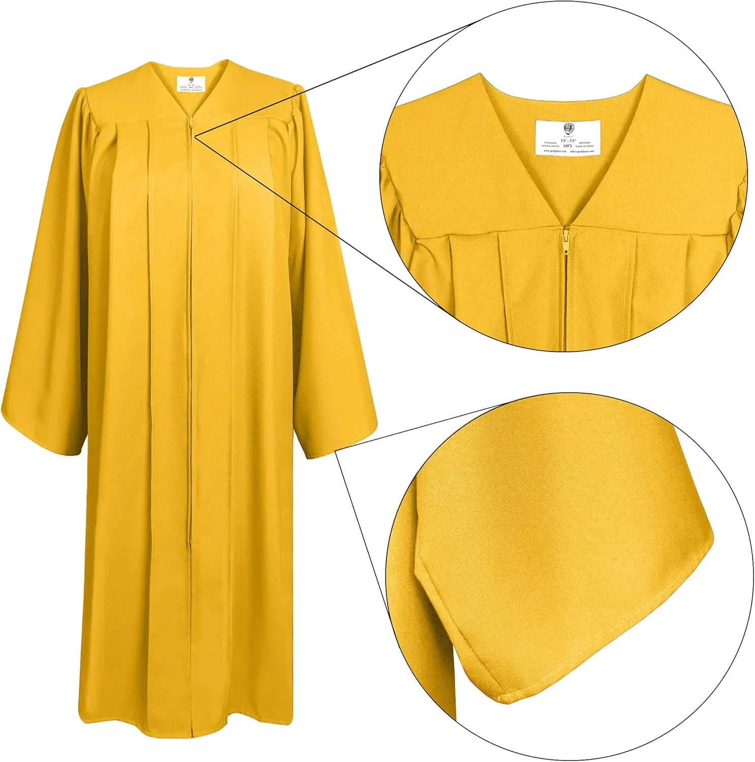 GradPlaza Matte Choir Robe for Church Baptism Officiant Confirmation Costume,Graduation Gown for School,Judge Pastor Robes