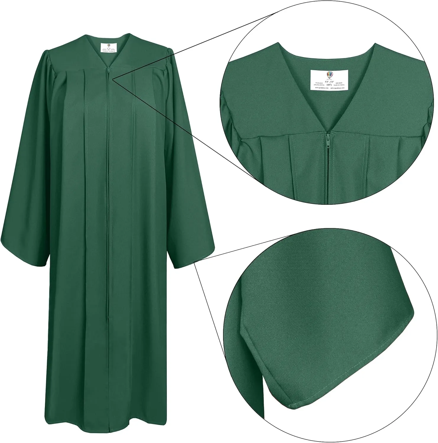 GradPlaza Matte Choir Robe for Church Baptism Officiant Confirmation Costume,Graduation Gown for School,Judge Pastor Robes