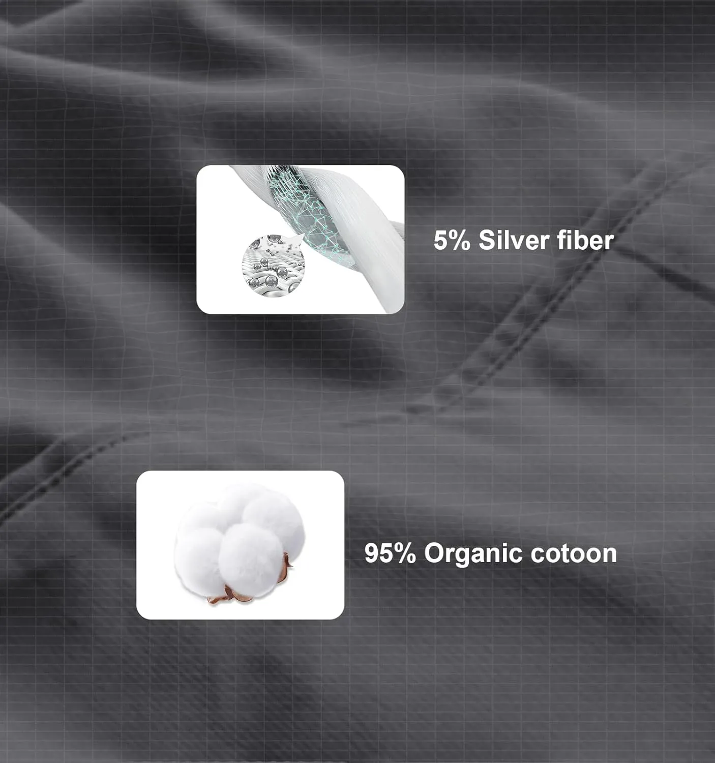 Grounding Sheet Kit, Grounding Flat Sheet with 15ft US Grounding Cable, Fits All Bed Sizes, Natural Cotton&Silver Fiber,HighConductivity Grounding Mat for Better Sleep (Twin,Grey)