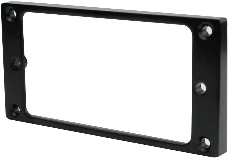 Guyker Flat Metal Humbucker Pickup Mounting Ring Set - Bridge Neck Pickups Cover Frame Replacement Part for Electric Guitar or Precision Bass(2PCS, Black)