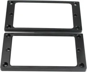 Guyker Flat Metal Humbucker Pickup Mounting Ring Set - Bridge Neck Pickups Cover Frame Replacement Part for Electric Guitar or Precision Bass(2PCS, Black)