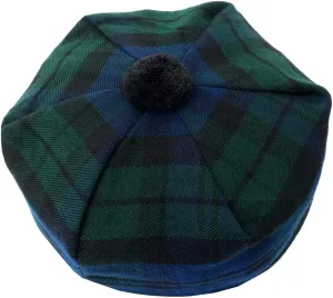 HAAUR Scottish Tammy Hat Traditional Kilt Tam o' Shatner Acrylic Wool Flat Bonnet Various Tartans with Pompom One Size
